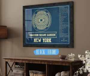 Cutler West New York Knicks - Madison Square Garden Vintage Blueprint NBA Basketball NBA Print
