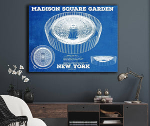 Cutler West New York Knicks - Madison Square Garden Vintage Blueprint NBA Basketball NBA - Team Color Print