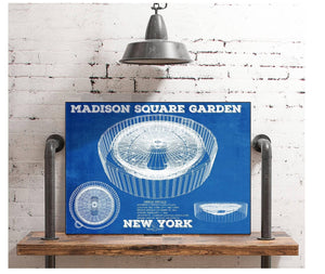 Cutler West New York Knicks - Madison Square Garden Vintage Blueprint NBA Basketball NBA - Team Color Print