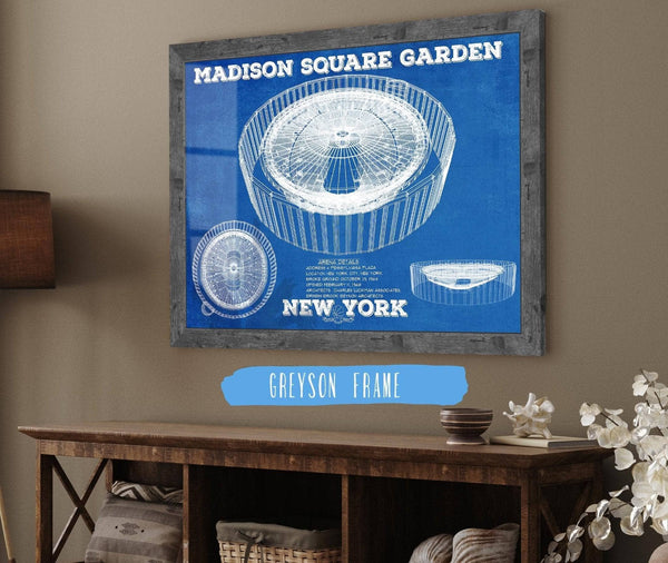 Cutler West New York Knicks - Madison Square Garden Vintage Blueprint NBA Basketball NBA - Team Color Print