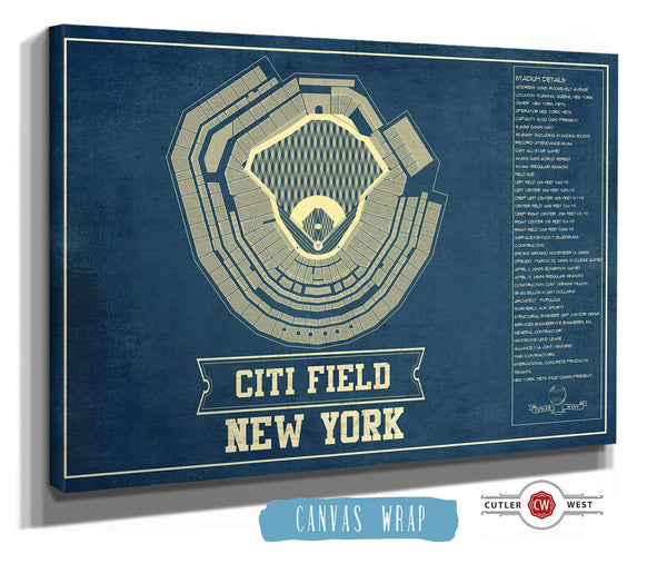 Cutler West New York Mets - Citi Field Seating Chart Baseball Vintage Print