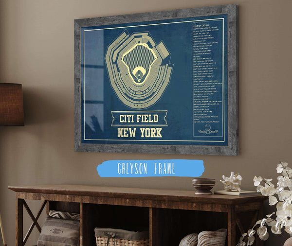 Cutler West New York Mets - Citi Field Seating Chart Baseball Vintage Print