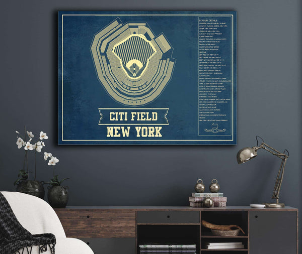 Cutler West New York Mets - Citi Field Seating Chart Baseball Vintage Print