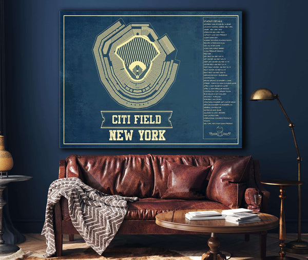 Cutler West New York Mets - Citi Field Seating Chart Baseball Vintage Print