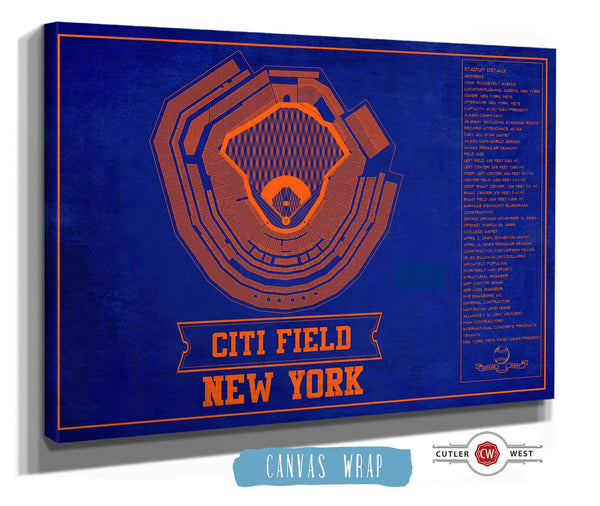 Cutler West New York Mets - Citi Field Vintage Seating Chart Baseball Print