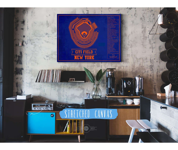 Cutler West New York Mets - Citi Field Vintage Seating Chart Baseball Print