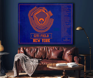 Cutler West New York Mets - Citi Field Vintage Seating Chart Baseball Print