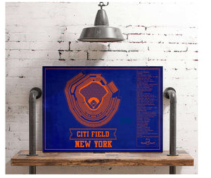 Cutler West New York Mets - Citi Field Vintage Seating Chart Baseball Print