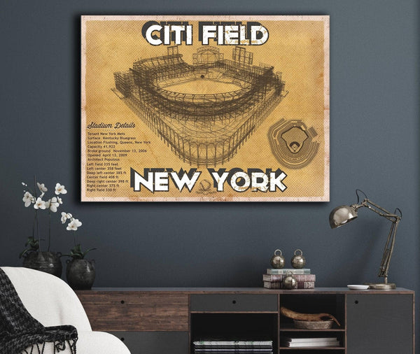 Cutler West New York Mets Citi Field Vintage Seating Chart Baseball Print