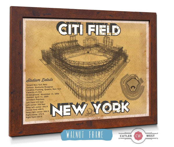 Cutler West New York Mets Citi Field Vintage Seating Chart Baseball Print