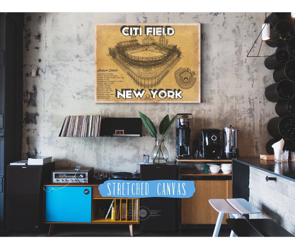 Cutler West New York Mets Citi Field Vintage Seating Chart Baseball Print