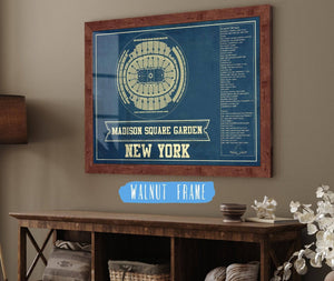 Cutler West New York Rangers - Madison Square Garden Vintage Hockey Blueprint NHL Print