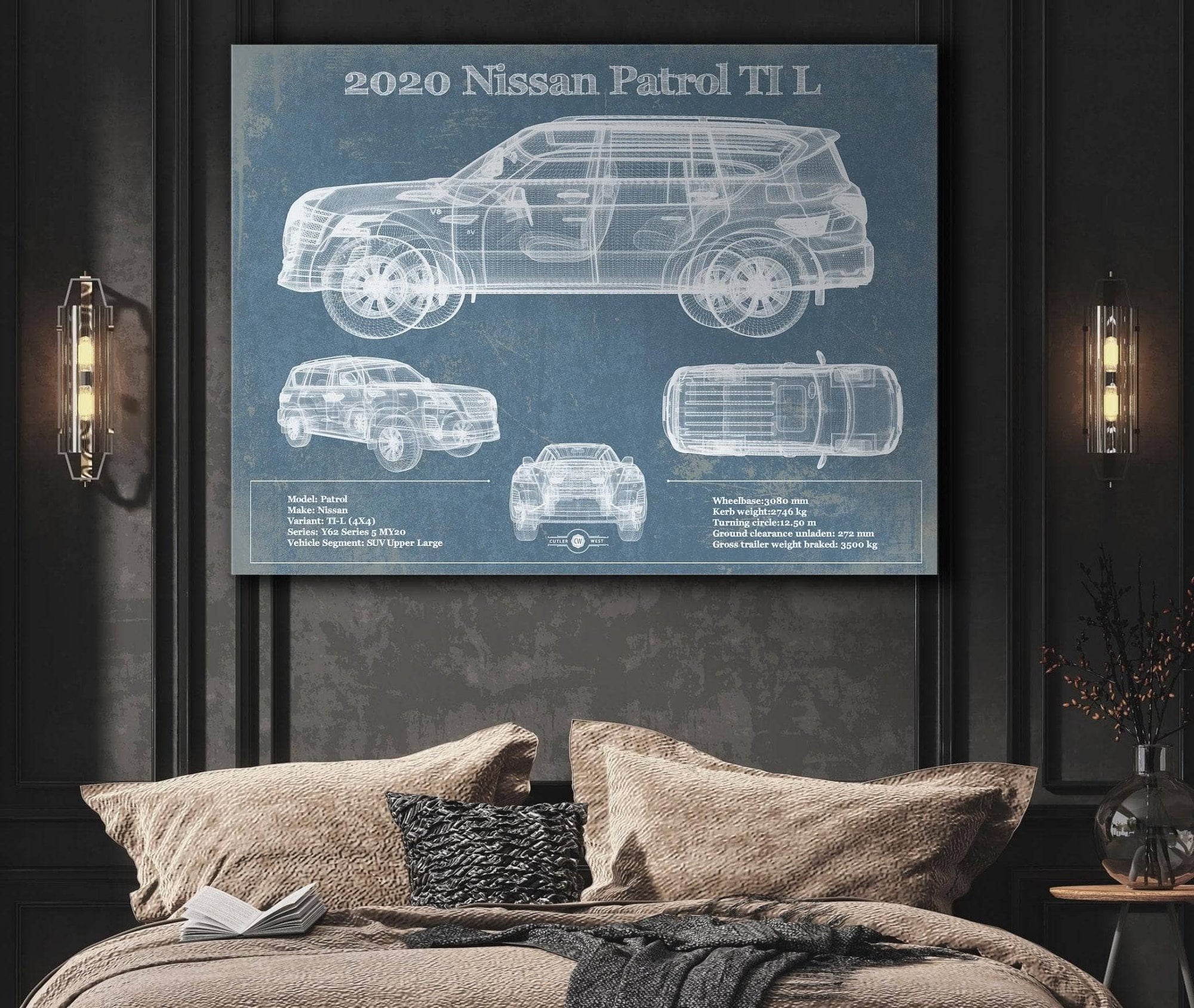 Cutler West Nissan Patrol Ti L 2020 Vintage Blueprint Auto Print
