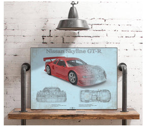 Cutler West Nissan Skyline GT R Original Blueprint Art