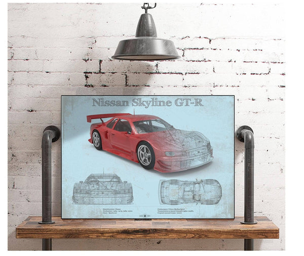 Cutler West Nissan Skyline GT R Original Blueprint Art