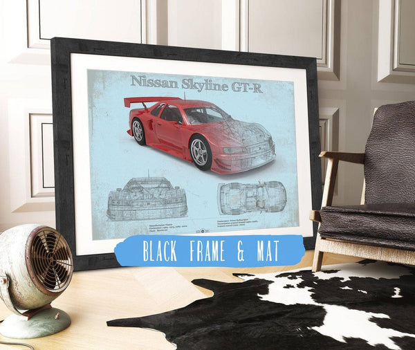 Cutler West Nissan Skyline GT R Original Blueprint Art