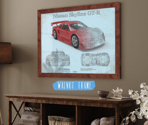 Cutler West Nissan Skyline GT R Original Blueprint Art