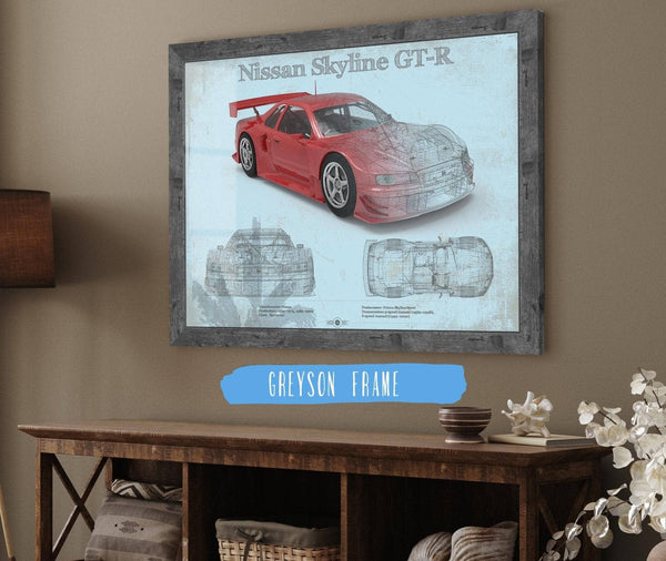 Cutler West Nissan Skyline GT R Original Blueprint Art