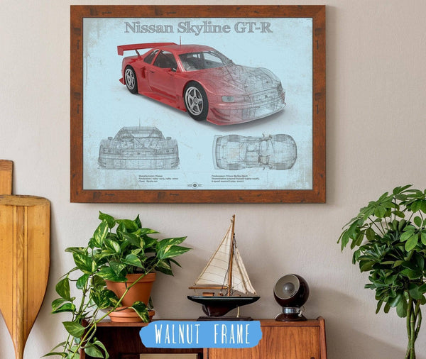 Cutler West Nissan Skyline GT R Original Blueprint Art