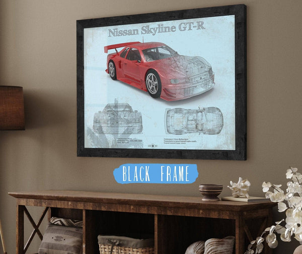 Cutler West Nissan Skyline GT R Original Blueprint Art