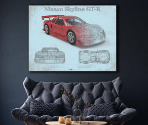 Cutler West Nissan Skyline GT R Original Blueprint Art