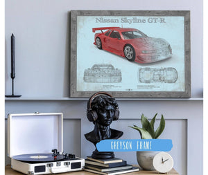 Cutler West Nissan Skyline GT R Original Blueprint Art