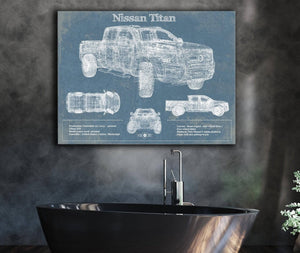 Cutler West Nissan Titan Truck Vintage Blueprint Auto Print