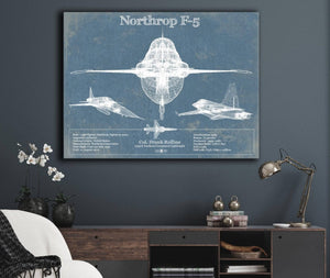 Cutler West Northrop F-5 Aircraft Blueprint Original Military Wall Art