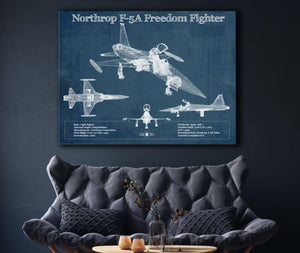 Cutler West Northrop F-5A Freedom Fighter Patent Blueprint Original Military Wall Art