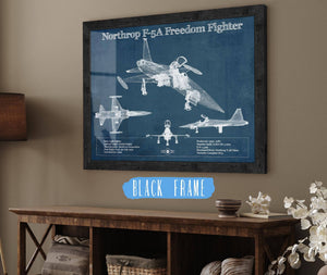 20" x 16" / Black Frame Cutler West Northrop F-5A Freedom Fighter Patent Blueprint Original Military Wall Art