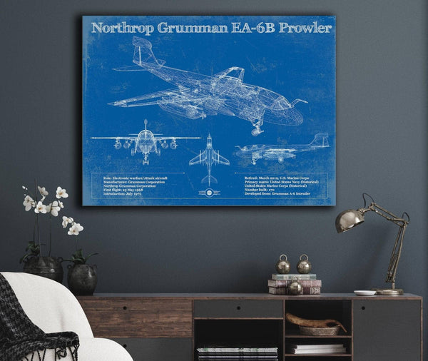Cutler West Northrop Grumman EA-6B Prowler Patent Blueprint Original Military Wall Art