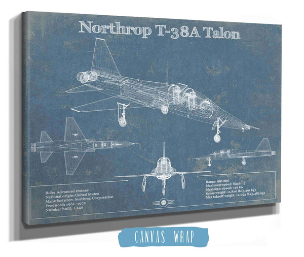 Cutler West Northrop T-38A Talon Patent Blueprint Original Military Wall Art
