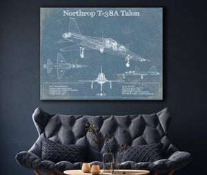 Cutler West Northrop T-38A Talon Patent Blueprint Original Military Wall Art
