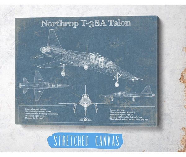Cutler West Northrop T-38A Talon Patent Blueprint Original Military Wall Art