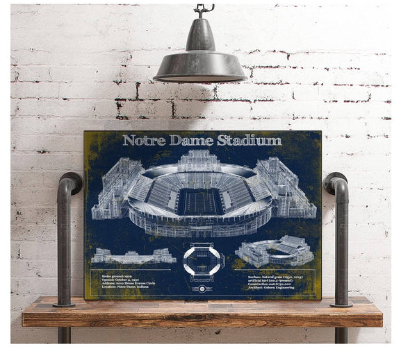 Cutler West Notre Dame Stadium 2021 Version Team Color Vintage Art Print
