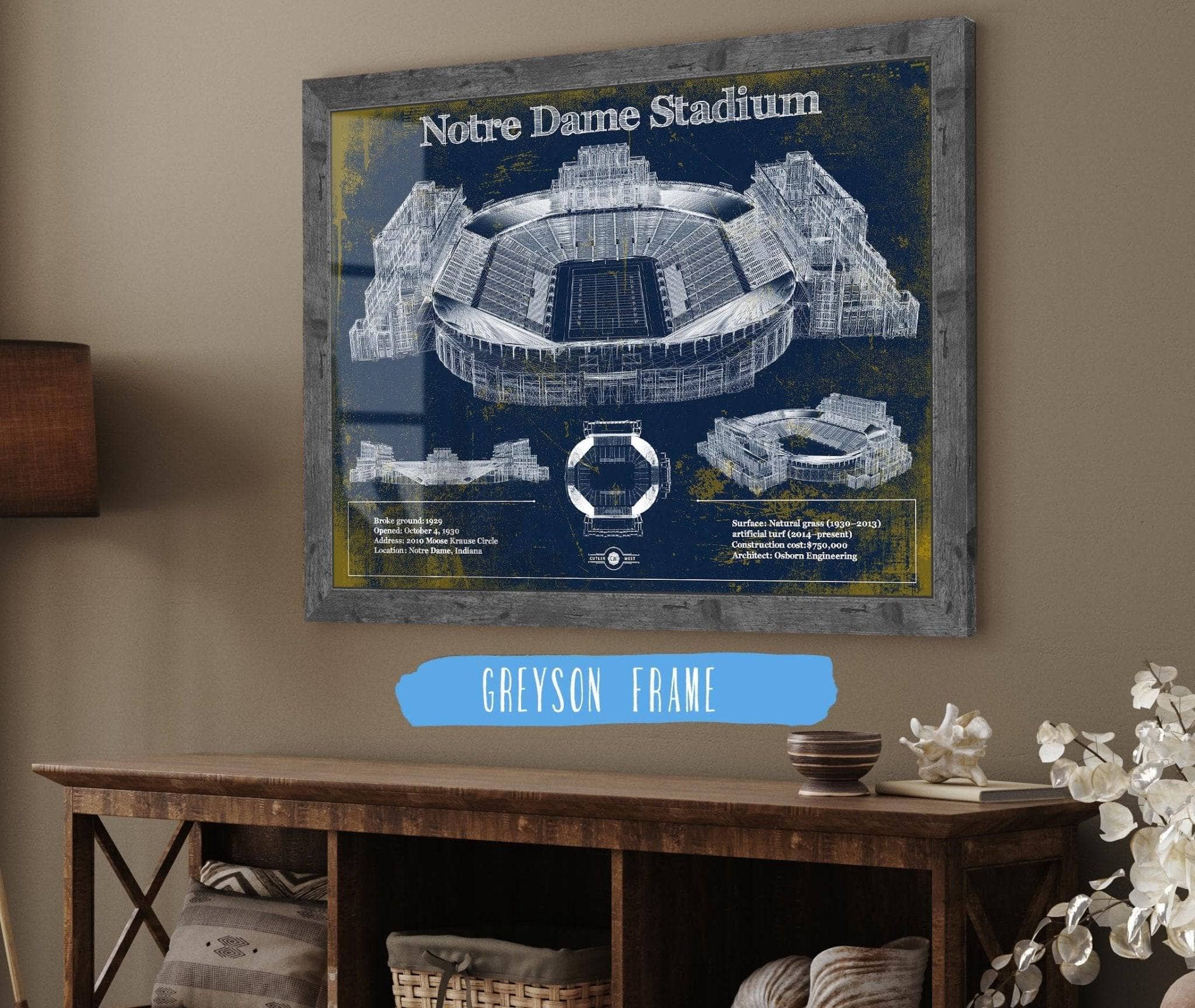 Notre Dame Stadium 2021 Version Team Color Art by Cutler West