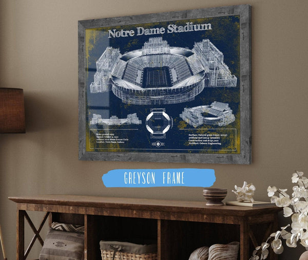 Cutler West Notre Dame Stadium 2021 Version Team Color Vintage Art Print