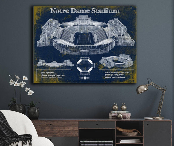 Cutler West Notre Dame Stadium 2021 Version Team Color Vintage Art Print