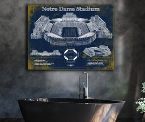 Cutler West Notre Dame Stadium 2021 Version Team Color Vintage Art Print
