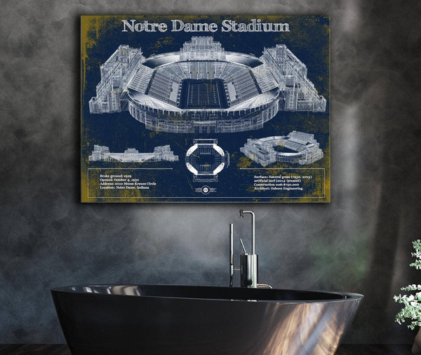 Cutler West Notre Dame Stadium 2021 Version Team Color Vintage Art Print