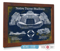 Cutler West Best Selling Collection 14" x 11" / Walnut Frame Notre Dame Stadium 2021 Version Team Color Vintage Art Print 706602978_70826