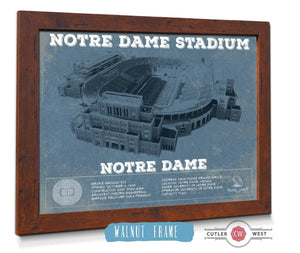 Cutler West Notre Dame Stadium Vintage Art Blueprint