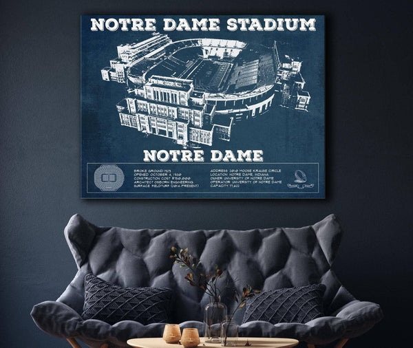 Cutler West Notre Dame Stadium Vintage Art Print