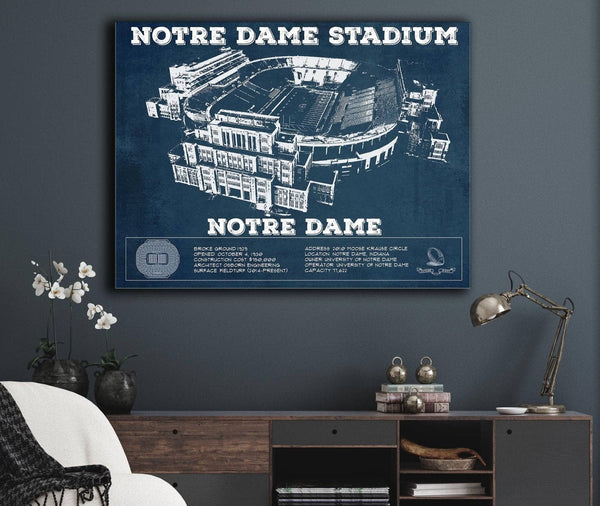 Cutler West Notre Dame Stadium Vintage Art Print