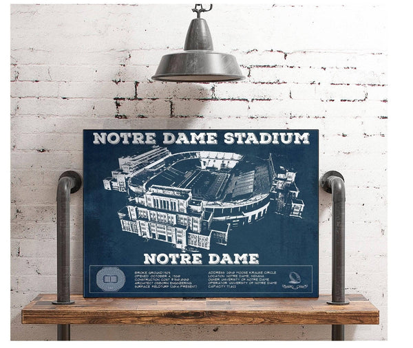 Cutler West Notre Dame Stadium Vintage Art Print