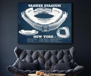 Cutler West NY Yankees - Vintage Yankee Stadium Blueprint Baseball Art Print