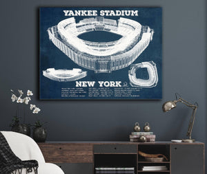Cutler West NY Yankees - Vintage Yankee Stadium Blueprint Baseball Art Print