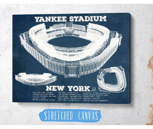 Cutler West NY Yankees - Vintage Yankee Stadium Blueprint Baseball Art Print