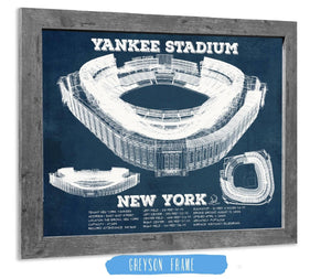 14" x 11" / Greyson Frame Cutler West NY Yankees - Vintage Yankee Stadium Blueprint Baseball Art Print