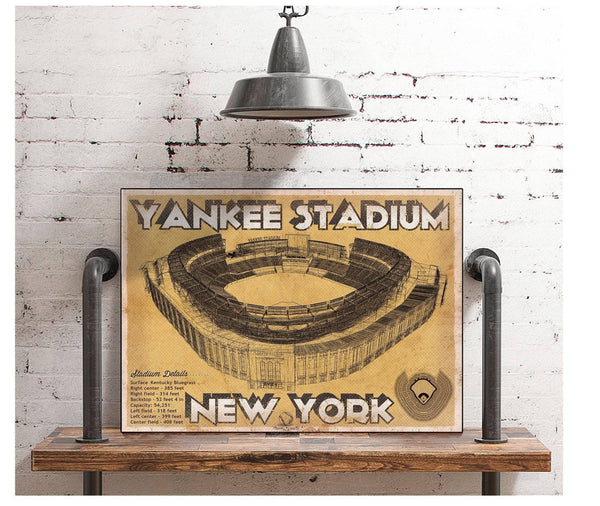 Cutler West NY Yankees - Vintage Yankee Stadium Blueprint Baseball Print